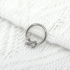 16G Bow Titanium Segment Hoop - 16G Bow Titanium Segment Hoop - Dark Silver by CRUXJEWELRY