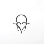 Colorful Heart-shaped Flame Segment Hoop - Colorful Heart-shaped Flame Segment Hoop - Sliver / 8 mm by CRUXJEWELRY