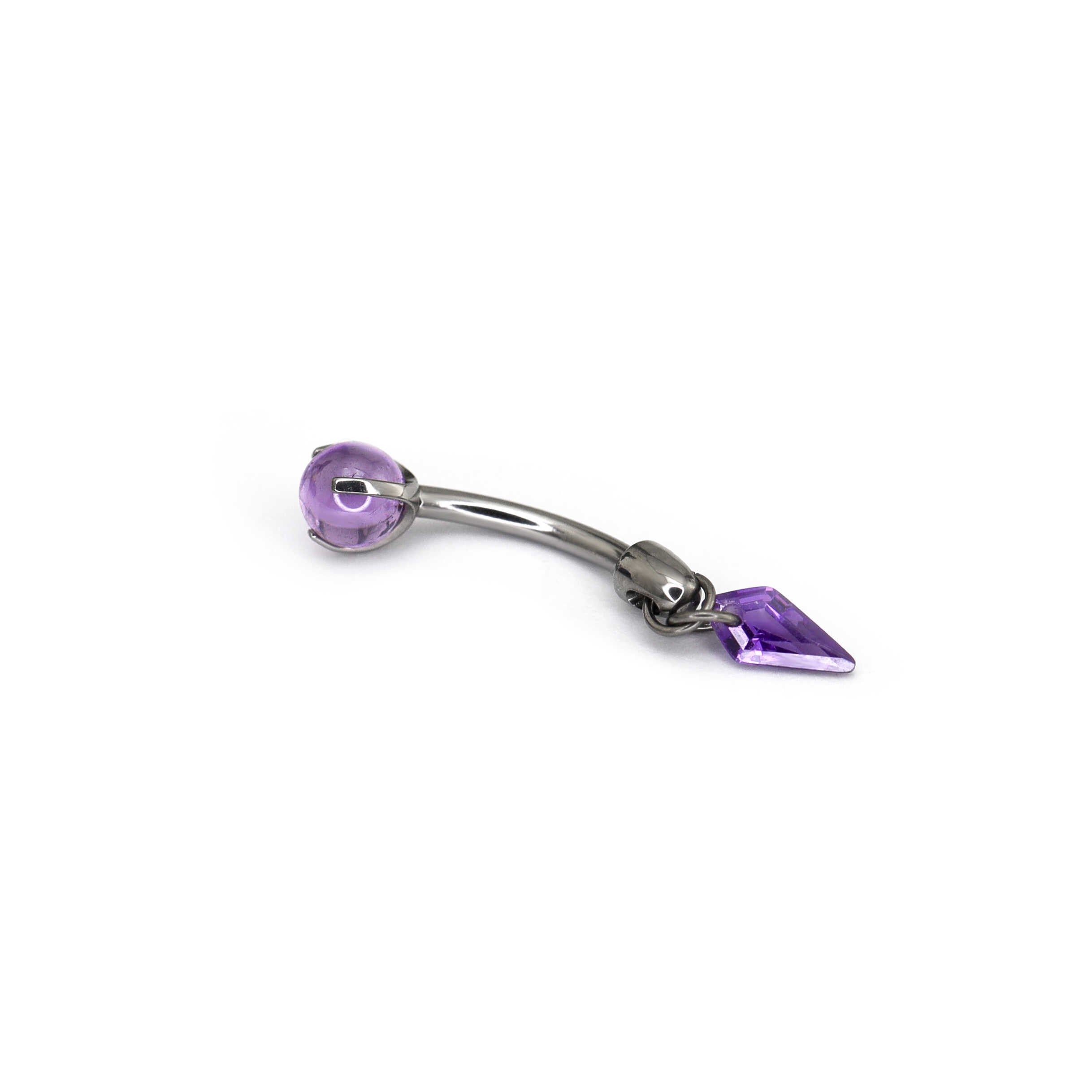 Magic Crystal Ball Titanium Rook/Eyebrow Studs - Magic Crystal Ball Titanium Rook/Eyebrow Studs - Purple / 6mm by CRUXJEWELRY