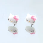 Paws & Purrs - Sweet Punk Kitty Face Ear Stud - Paws & Purrs - Sweet Punk Kitty Face Ear Stud - Smile / 0.8mm/20G by CRUXJEWELRY