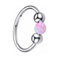 316L Surgical Steel Opal Ball Closure Ring - Septum Nose Ring Cartilage Earring