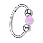 316L Surgical Steel Opal Ball Closure Ring - Septum Nose Ring Cartilage Earring