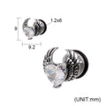 Heart CZ Wing stainless steel Ear Stud