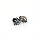 Heart Enamel Cross Stainless Steel Stud Earrings