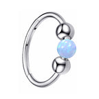 316L Surgical Steel Opal Ball Closure Ring - Septum Nose Ring Cartilage Earring