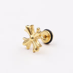 3 Color Cross Externally Threaded Stainless Steel Ear Studs