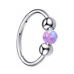 316L Surgical Steel Opal Ball Closure Ring - Septum Nose Ring Cartilage Earring