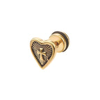 Heart Enamel Cross Stainless Steel Stud Earrings