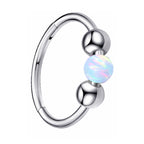 316L Surgical Steel Opal Ball Closure Ring - Septum Nose Ring Cartilage Earring