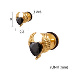 Heart CZ Wing stainless steel Ear Stud