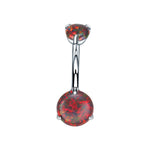 Double Round Opal Titanium Belly Ring