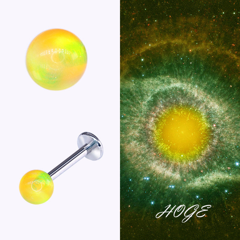 F136 Titanium Internal Thread Labret - Aurora Nebula Opal Cartilage Earring