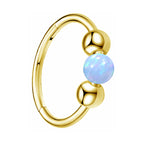 316L Surgical Steel Opal Ball Closure Ring - Septum Nose Ring Cartilage Earring