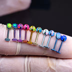 F136 Titanium Jelly 5mm Opal Internally Threaded Stud for Lip, Helix, Tragus & Cartilage