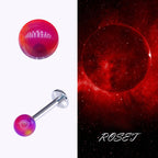 F136 Titanium Internal Thread Labret - Aurora Nebula Opal Cartilage Earring