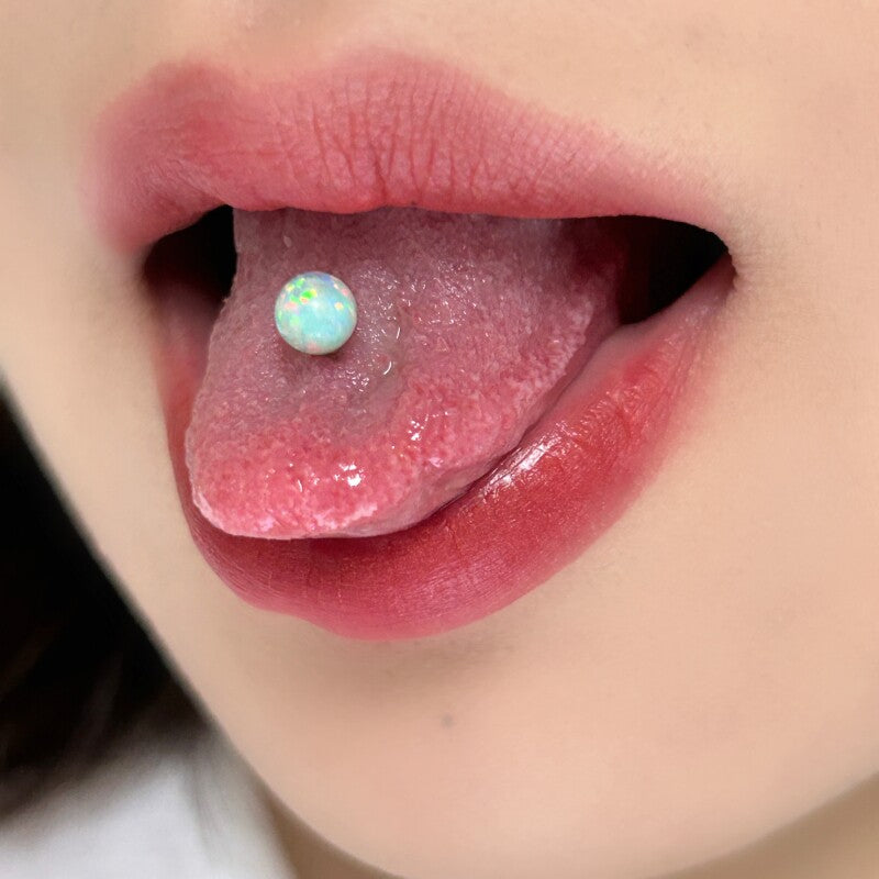 Basic 5mm Opal Titanium Tongue Ring