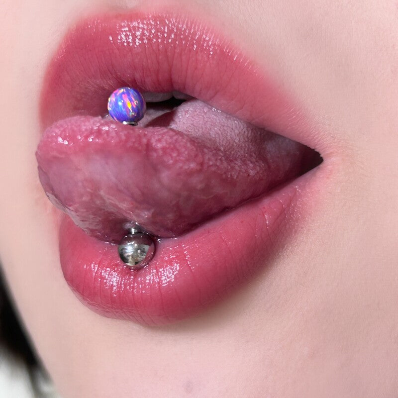 Basic 5mm Opal Titanium Tongue Ring
