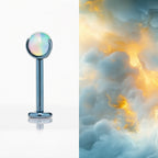 ASTM F136 Titanium Sparkling Jelly 5mm Opal Labret Stud - Cartilage & Lip Piercing
