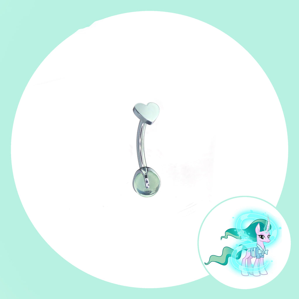 MLP Titanium Heart Top Curved Barbell | Rook Earring, Eyebrow Ring & Navel Stud