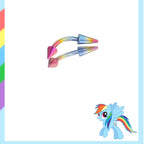 MLP Titanium Spiked Titanium Curved Barbell | Rook & Eyebrow Angel Fangs Lip Ring
