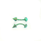 F136 Titanium Opal Spike Piercing | Colorful Curved Barbell for Rook & Eyebrow