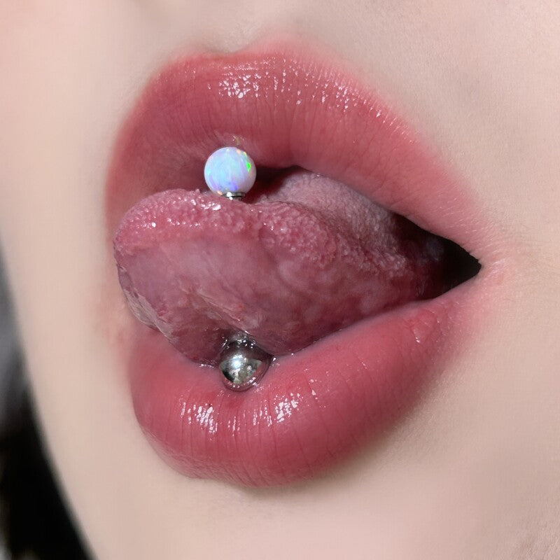 Basic 5mm Opal Titanium Tongue Ring