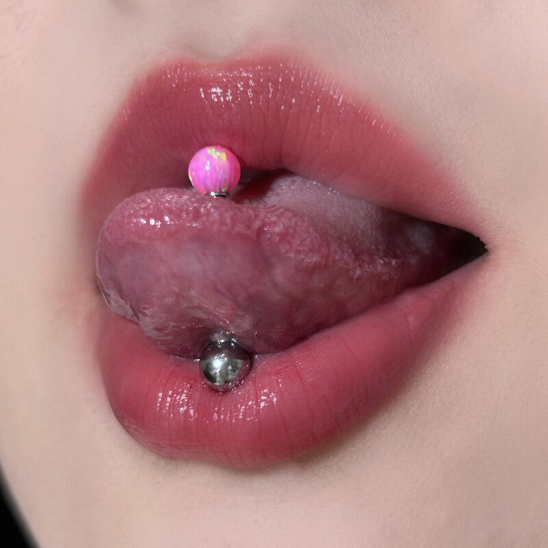 Basic 5mm Opal Titanium Tongue Ring