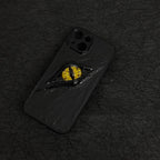 "Dark Awakening" Single Dragon Eye 3D Phone Case | Handmade Black Texture Demon Cover