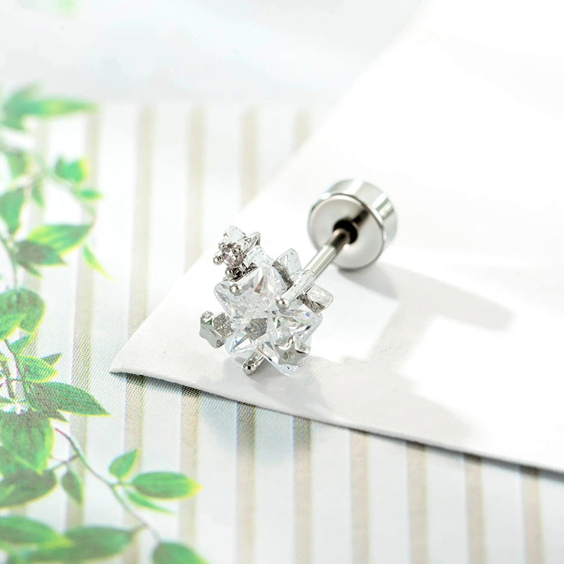 Black & White Multi-CZ Ear Studs