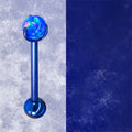 F136 Titanium Aurora Jelly 5mm Opal Straight Barbell - Sparkling Nipple, Tongue & Bridge Piercing