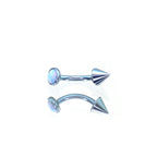 F136 Titanium Opal Spike Piercing | Colorful Curved Barbell for Rook & Eyebrow