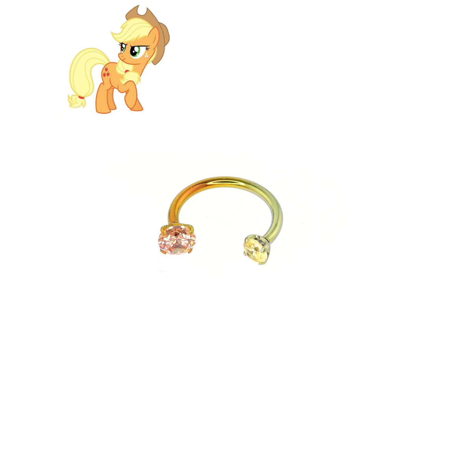 MLP Pastel Titanium Asymmetrical Zirconia Horseshoe Cartilage｜Septum Piercing