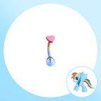 MLP Titanium Heart Top Curved Barbell | Rook Earring, Eyebrow Ring & Navel Stud