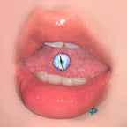 14G Titanium Dragon Eye Tongue Barbell - Slit Pupil Design