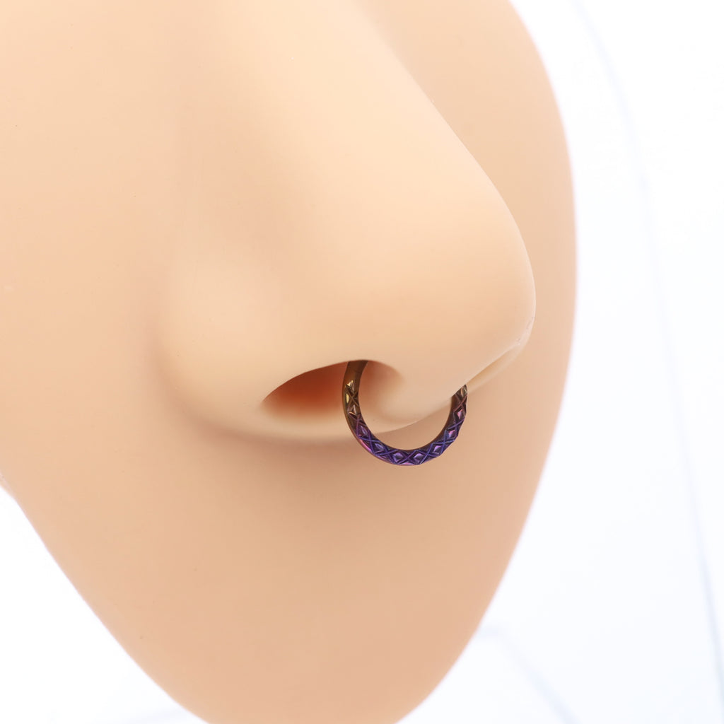 Titanium Snakeskin Gradient Clicker Ring | Edgy Septum & Cartilage Hoop