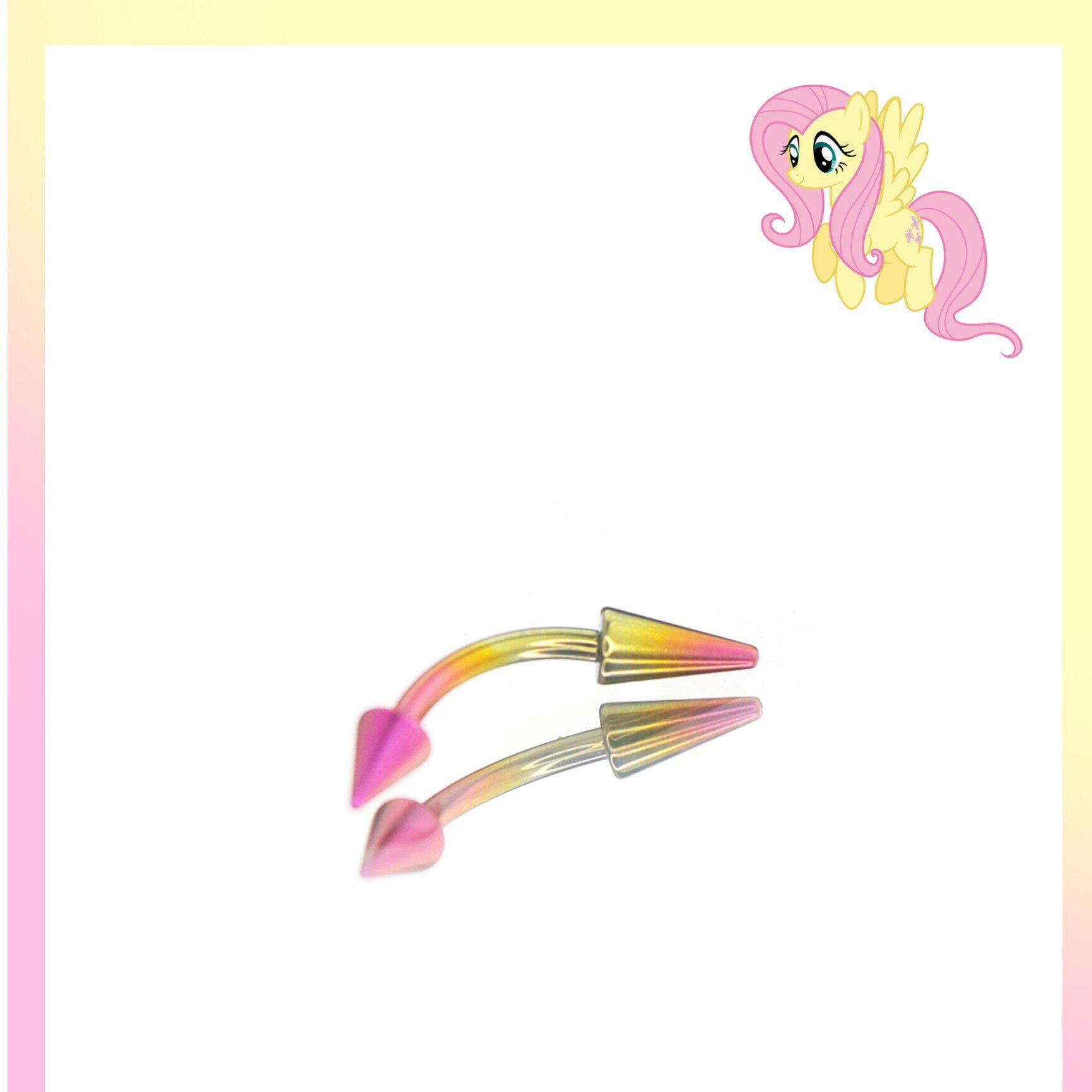 MLP Titanium Spiked Titanium Curved Barbell | Rook & Eyebrow Angel Fangs Lip Ring