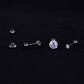 Titanium Brilliant CZ Statement Stud | Unique High-Sparkle Earring