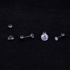 Titanium Brilliant CZ Statement Stud | Unique High-Sparkle Earring