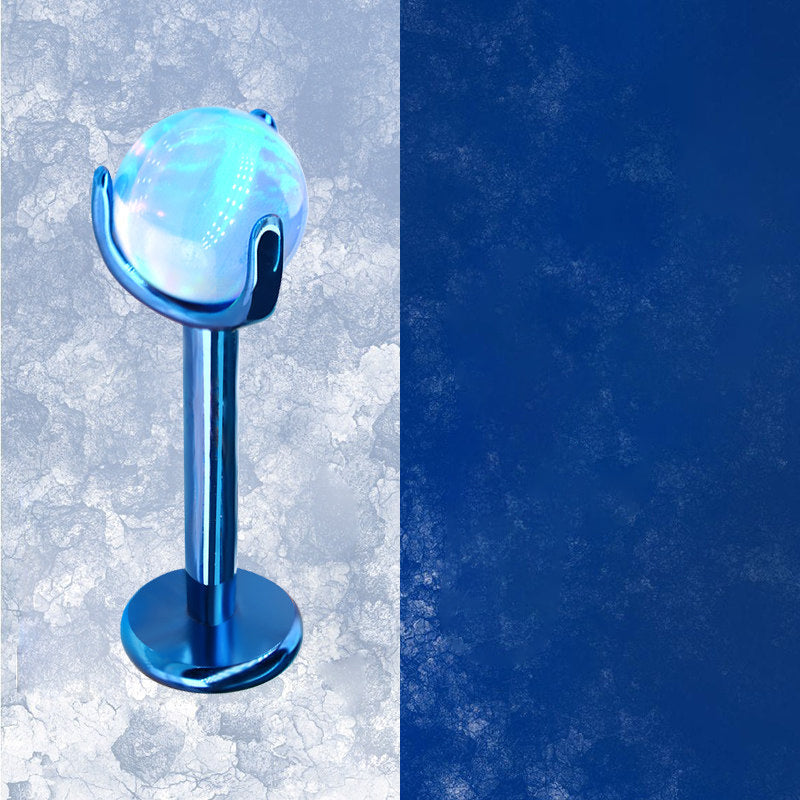 F136 Titanium Jelly 5mm Opal Internally Threaded Stud for Lip, Helix, Tragus & Cartilage