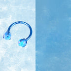 ASTM F136 Titanium Aurora Jelly Opal Circular Barbell - Internally Threaded Septum &Cartilage& Lip Ring