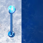F136 Titanium Aurora Jelly 5mm Opal Straight Barbell - Sparkling Nipple, Tongue & Bridge Piercing