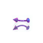 F136 Titanium Opal Spike Piercing | Colorful Curved Barbell for Rook & Eyebrow