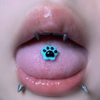 Glow-in-the-Dark Cat Paw Tongue Ring - Sweet & Edgy Barbell
