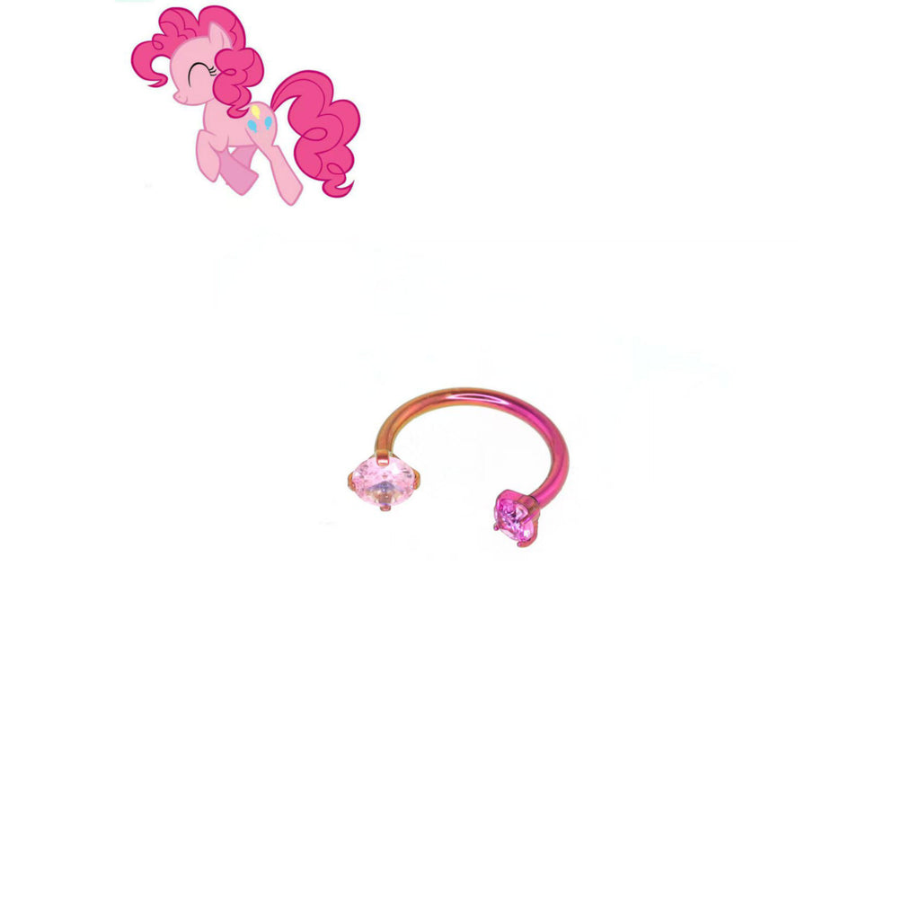 MLP Pastel Titanium Asymmetrical Zirconia Horseshoe Cartilage｜Septum Piercing