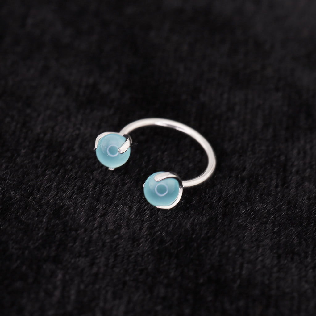 16G Titanium Matte Jade Horseshoe Ring | Premium Frosted Septum & Lip Hoop