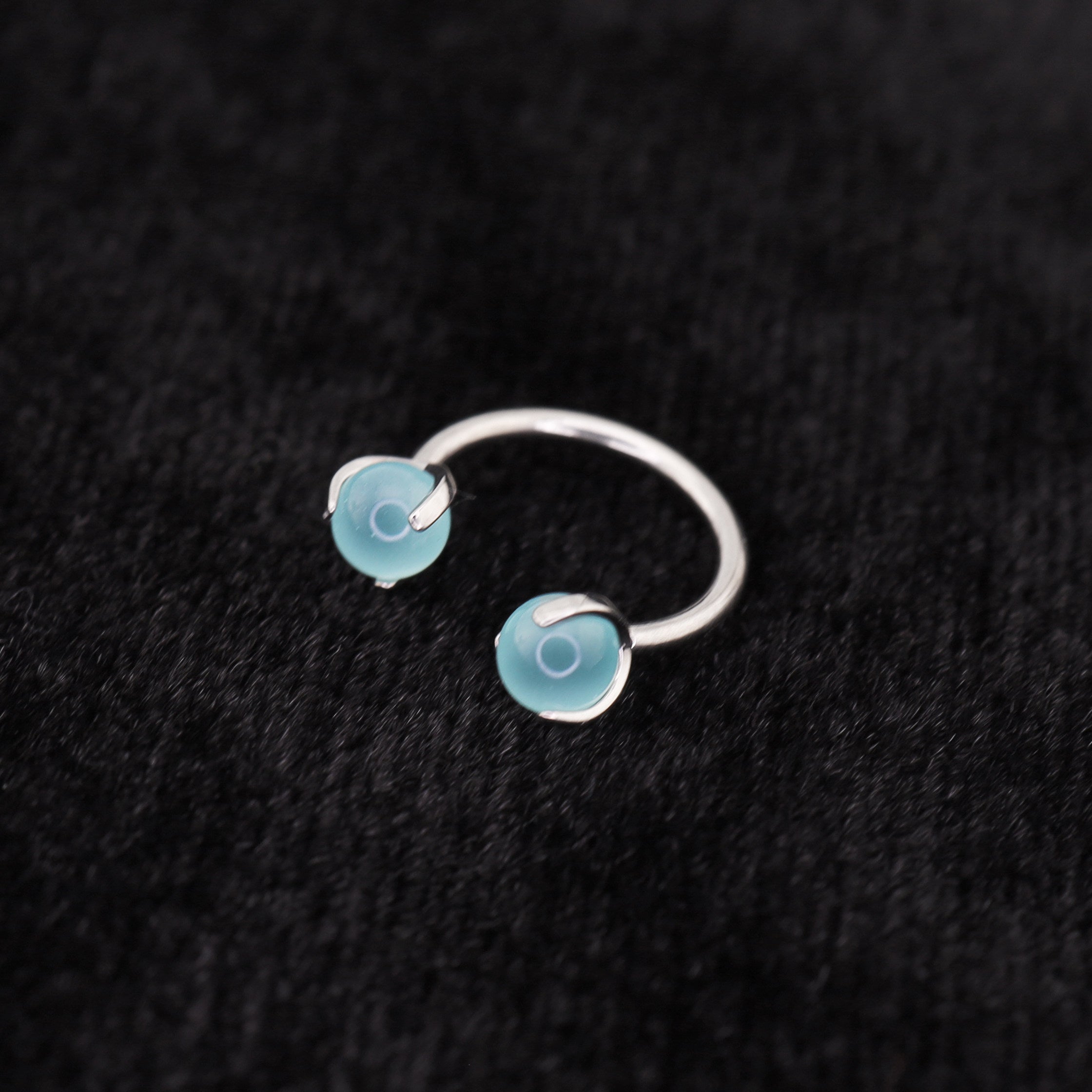 16G Titanium Matte Jade Horseshoe Ring | Premium Frosted Septum & Lip Hoop