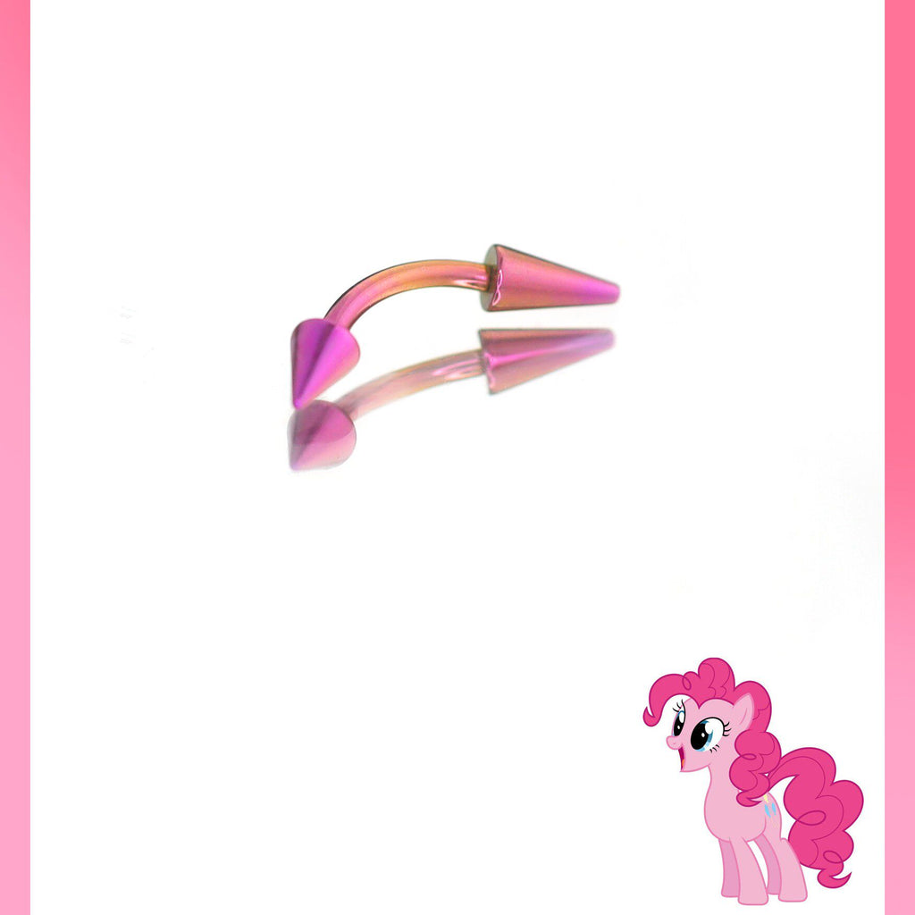 MLP Titanium Spiked Titanium Curved Barbell | Rook & Eyebrow Angel Fangs Lip Ring