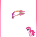 MLP Titanium Spiked Titanium Curved Barbell | Rook & Eyebrow Angel Fangs Lip Ring