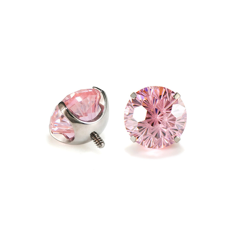 Dazzling Firework Cut 6mm CZ Tongue Ring - Drink-Safe Titanium Barbell