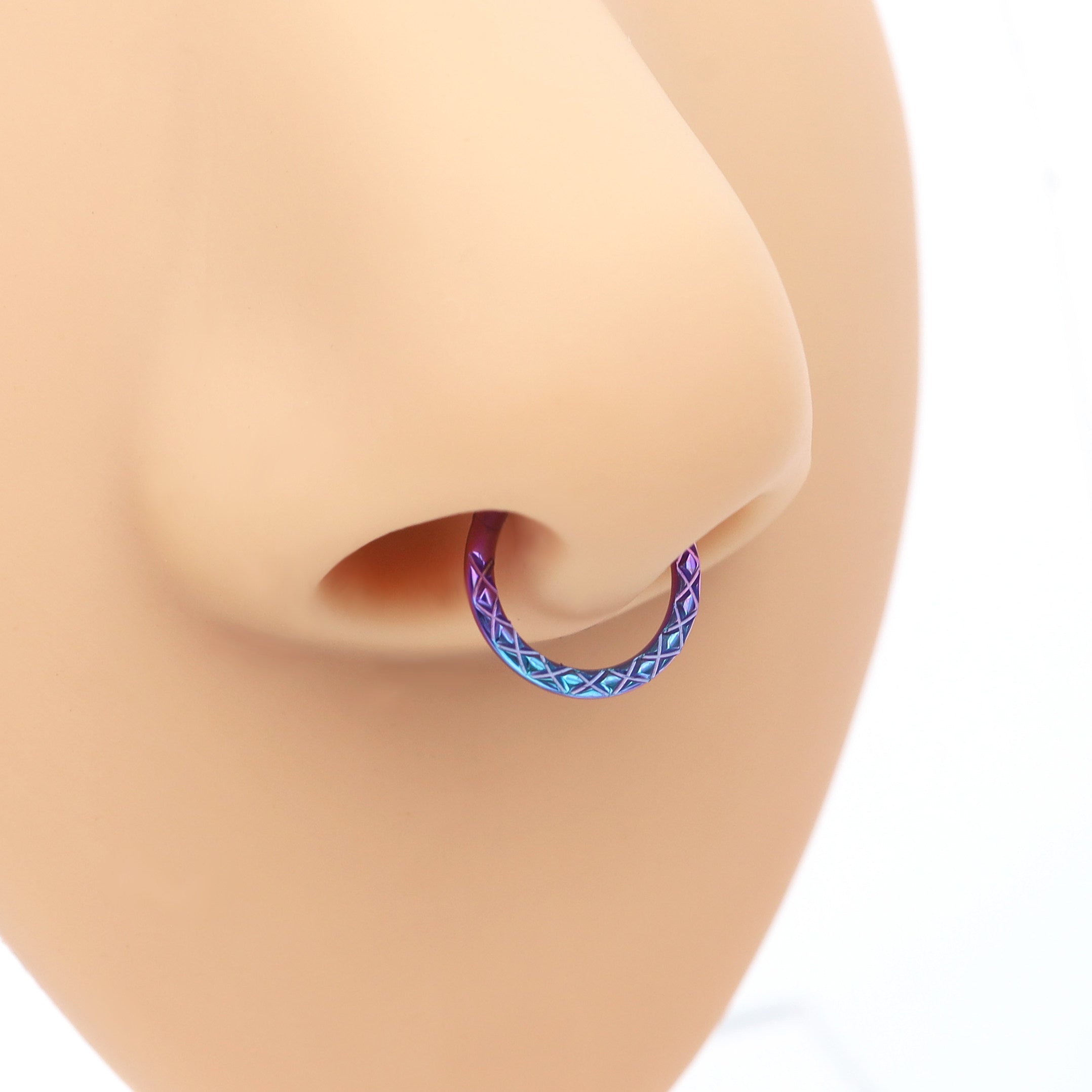 Titanium Snakeskin Gradient Clicker Ring | Edgy Septum & Cartilage Hoop